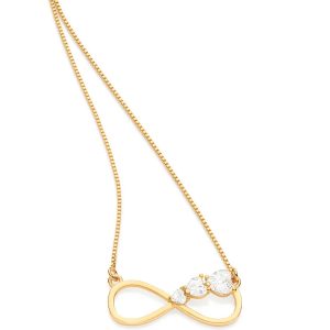 Gargantilha infinito banhada a ouro 18k com zircônias